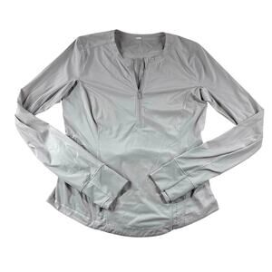 lululemon Flash Forward Half Zip Shirt 4 Gray Running Long Sleeve Swift Fabric